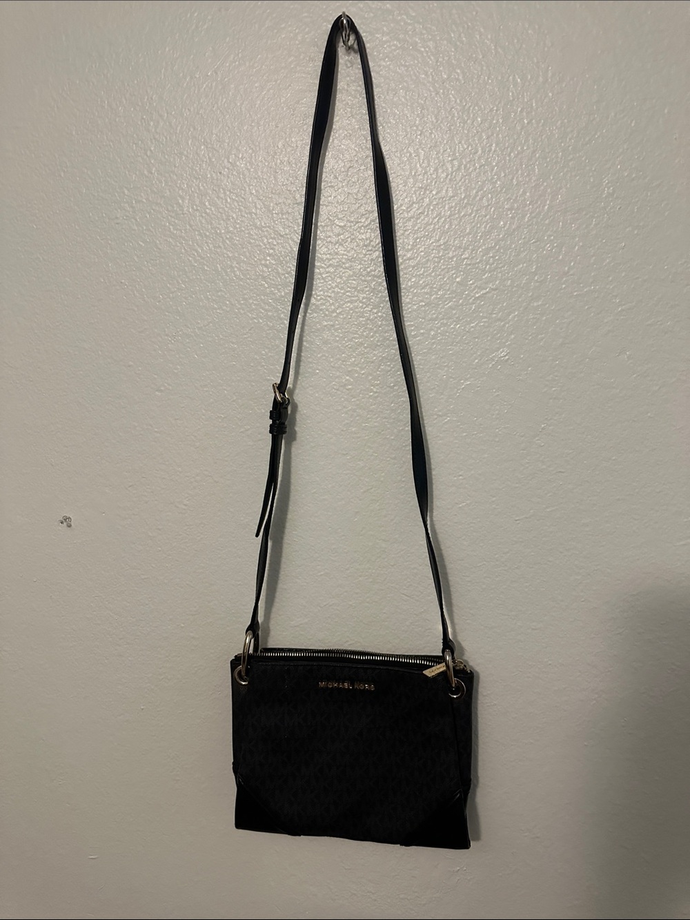 Michael Kors Black Crossbody with Gold-Tone Accents
